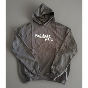 Schlatt & Co Hoodie Mens XS Gray Logo Graphic Pullover Sweatshirt S&C 2017
